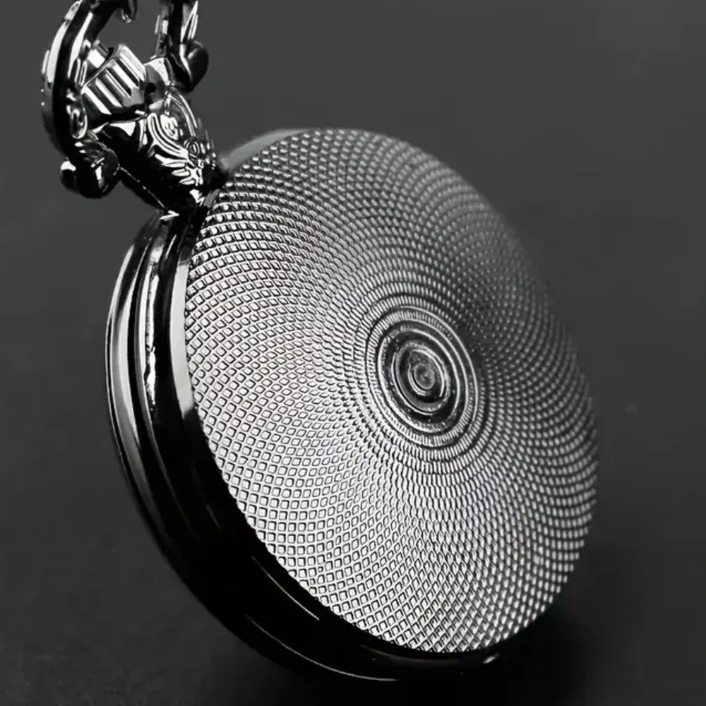 Black Night Rider Motorcycle Pocket Watch